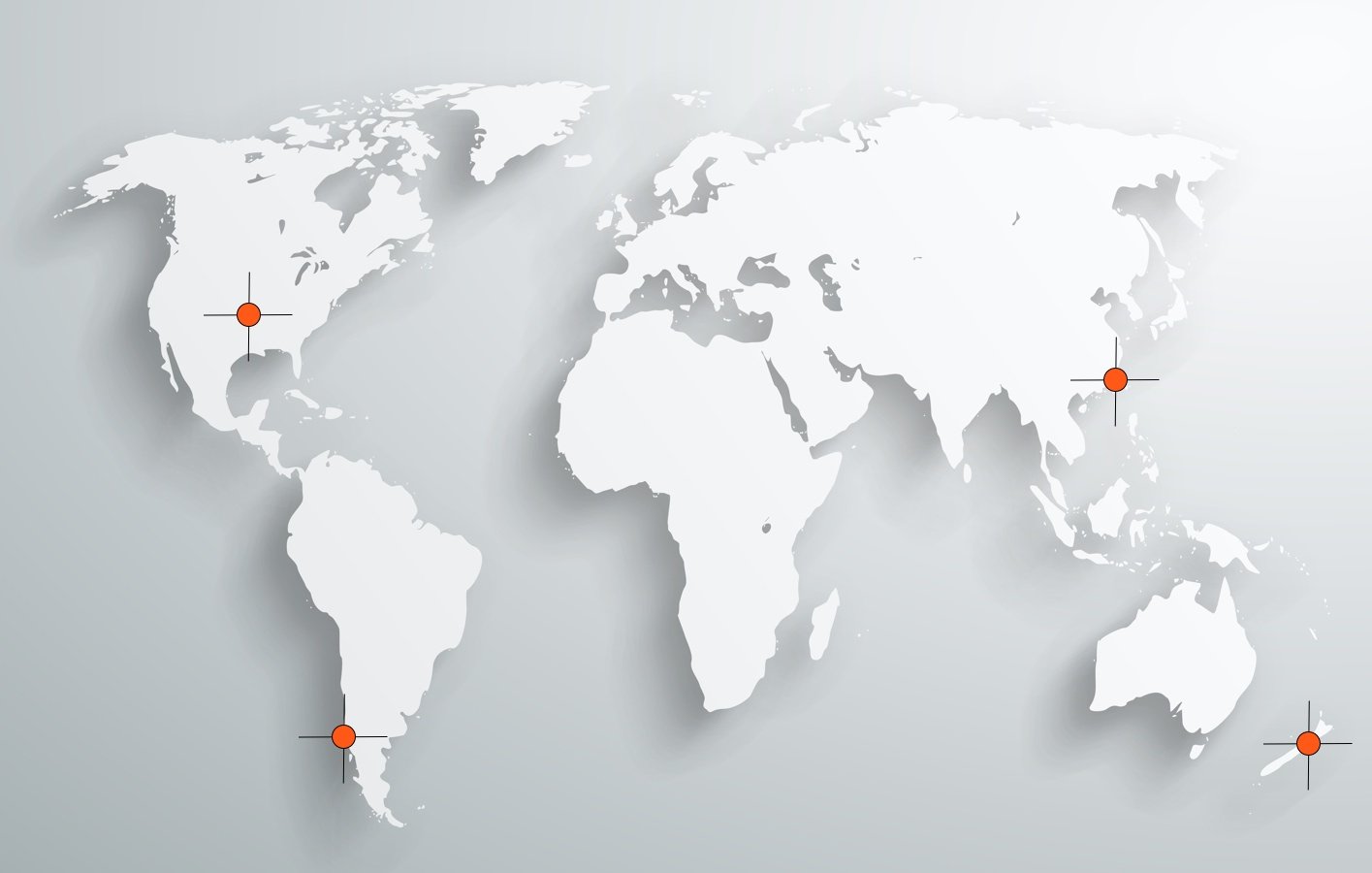  Mapa mundial con oficinas GPS