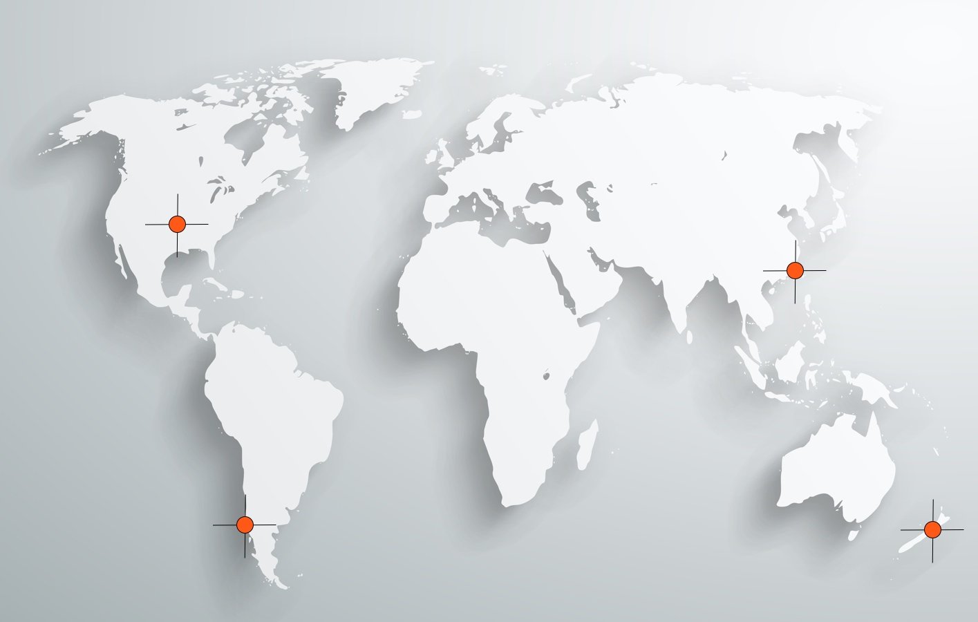 Mapa mundial con oficinas GPS